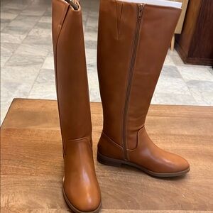 Style & Co Elegant Tan Leather Knee-High Boots